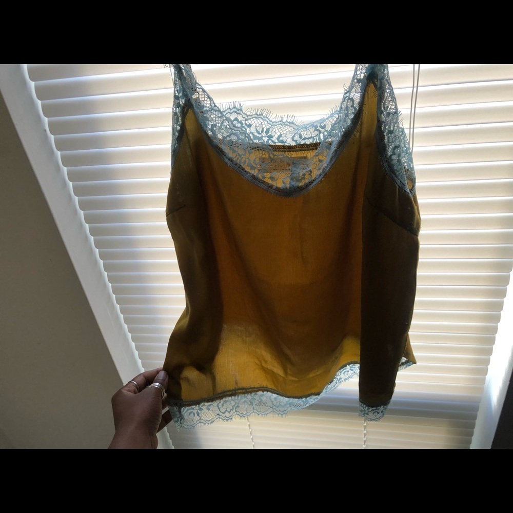Urban outfitters gold satin top